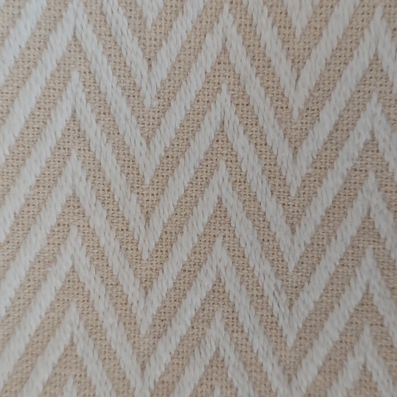 Nalini Off-White Boho Chic Herringbone Chevron Print Fringe Nnit Tassel Tote Bag - Picture 13 of 13